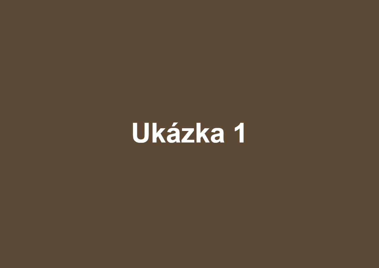 Ukázkový příspěvek 1