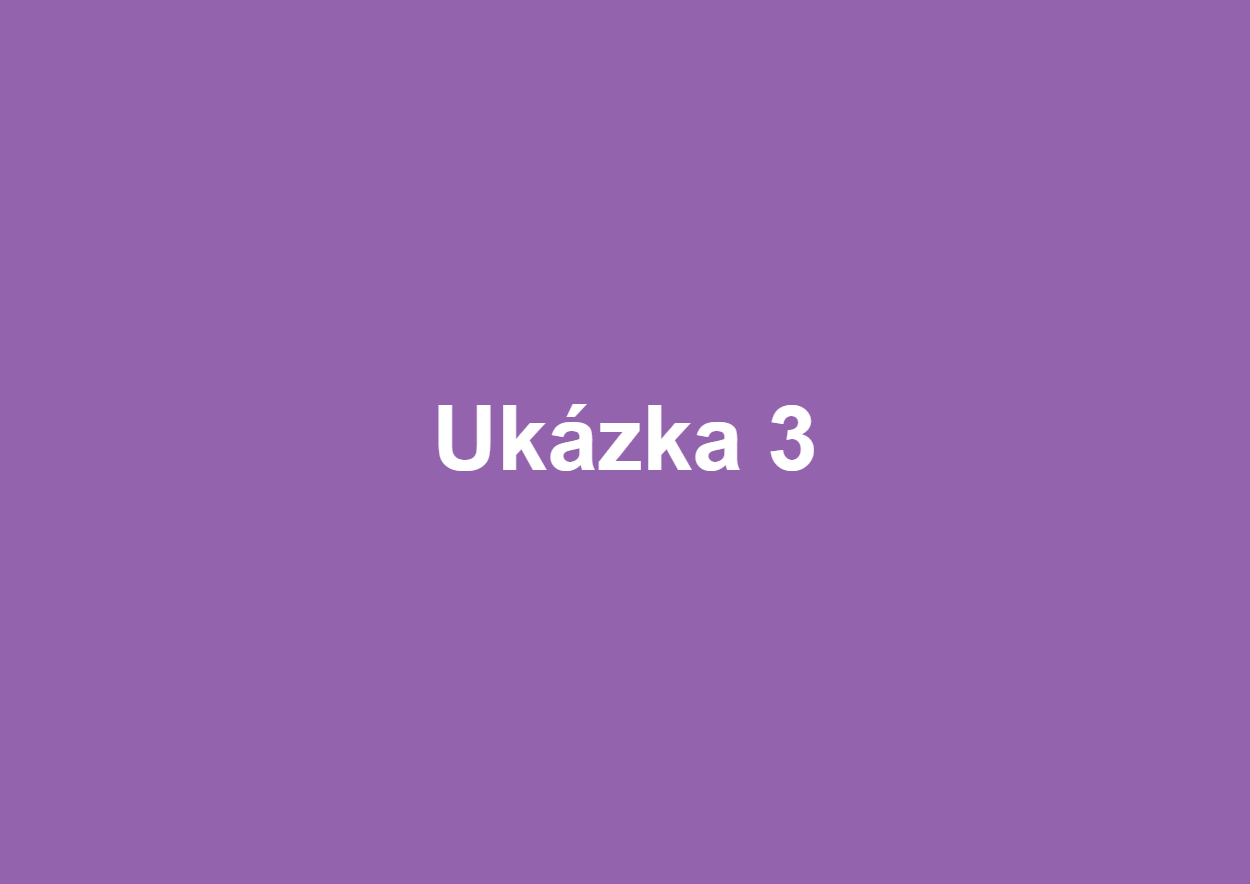 Ukázkový příspěvek 3