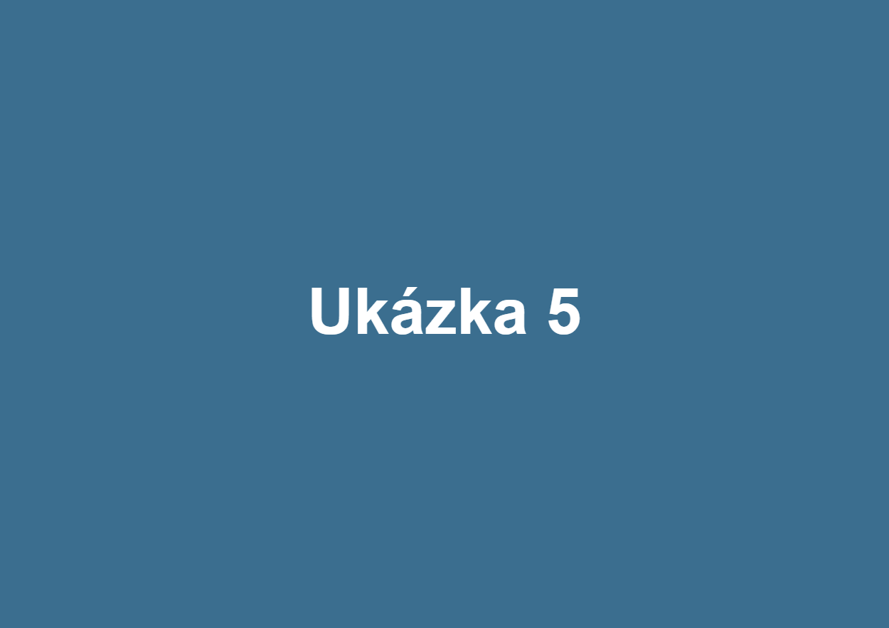 Ukázkový příspěvek 5